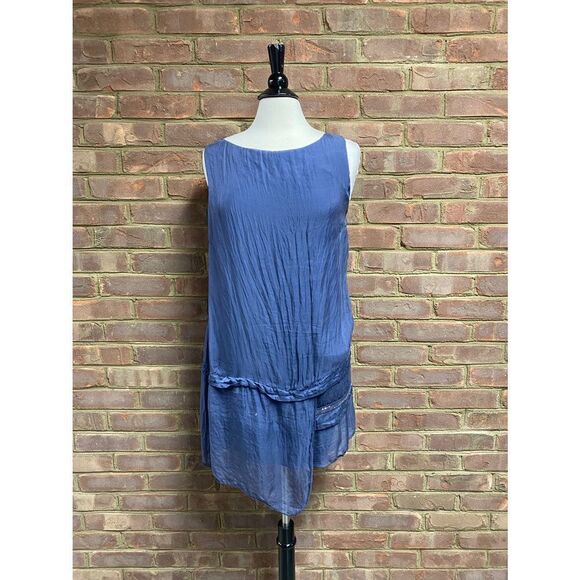 H Trend Navy Sleeveless Silk Dress Size Small NWT - Picture 3 of 6